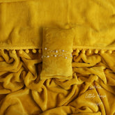 Velvet Premium Layer with Posing Aid and Pearls Hairband SR057 | Set of 3 | Mustard